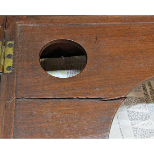 2291 - A Georgian mahogany washstand of square cut form with hinged top revealing cut out bowl receptacles ... 