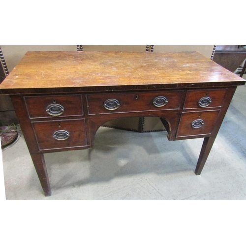 2315 - A Georgian mahogany side/dressing table fitted with five frieze drawers 122 cm wide x 55 cm deep x 8... 