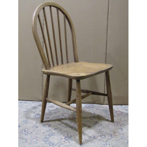 2318 - A set of six stripped Ercol Windsor style elm and beechwood hoop and stick back kitchen chairs