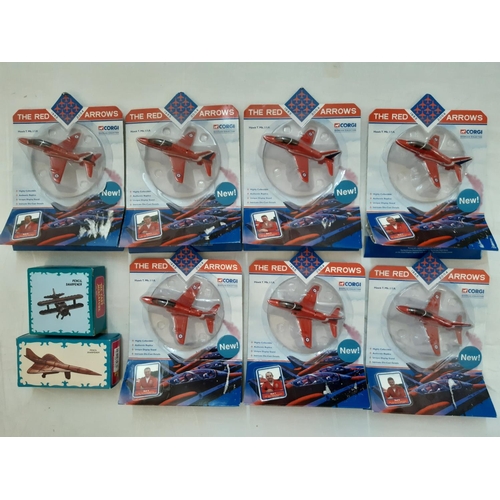 344 - Large mixed collection of boxed model aircraft including 7 x Corgi 'The Red Arrows' 1965-2004 series... 