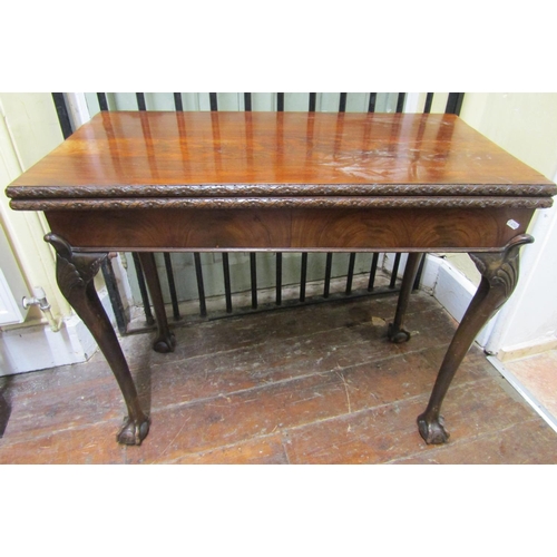 2648 - Edwardian mahogany foldover top card table in a Georgian style, 91cm wide