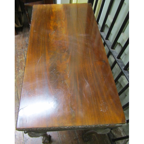 2648 - Edwardian mahogany foldover top card table in a Georgian style, 91cm wide