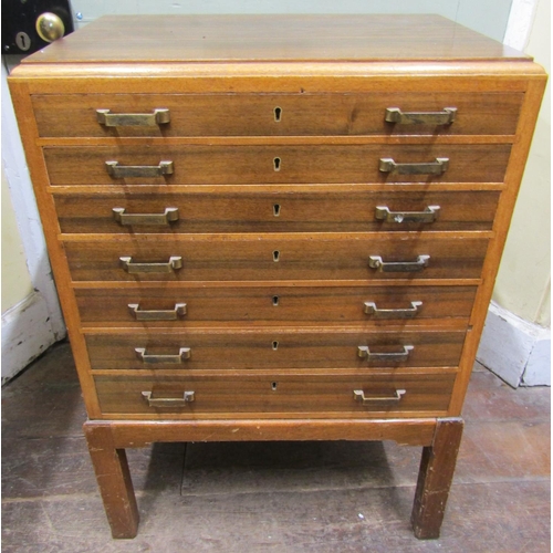 2655 - Art deco walnut canteen of seven graduated drawers, containing an almost complete 24 place setting c... 