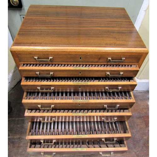 2655 - Art deco walnut canteen of seven graduated drawers, containing an almost complete 24 place setting c... 