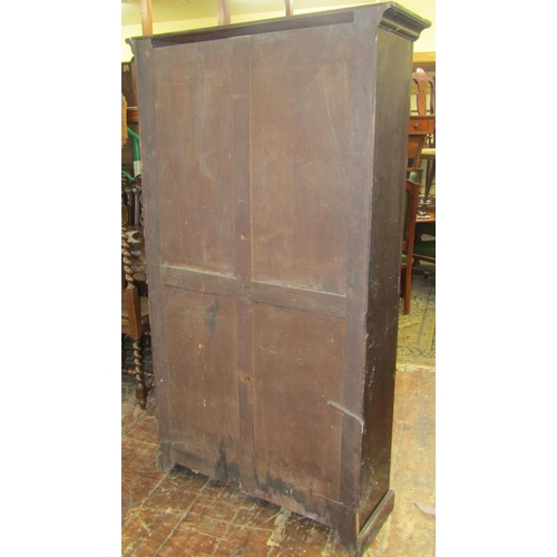 2665 - Victorian mahogany side cupboard, the panelled doors with applied lancet mouldings, fitted with five... 