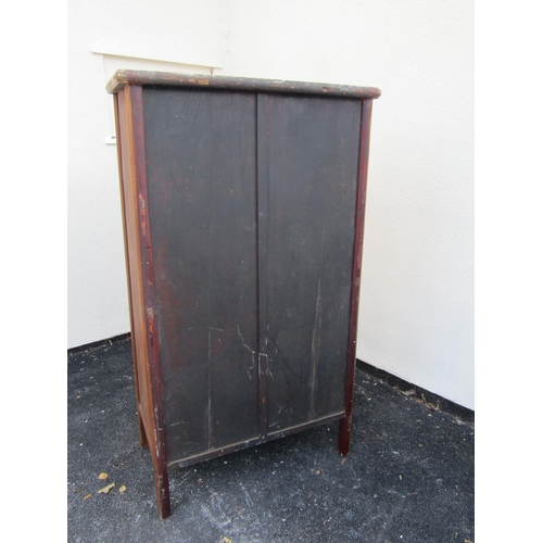 2579 - A Chinese ashwood hanging cupboard, the doors with woven straw work finish over a single frieze draw... 