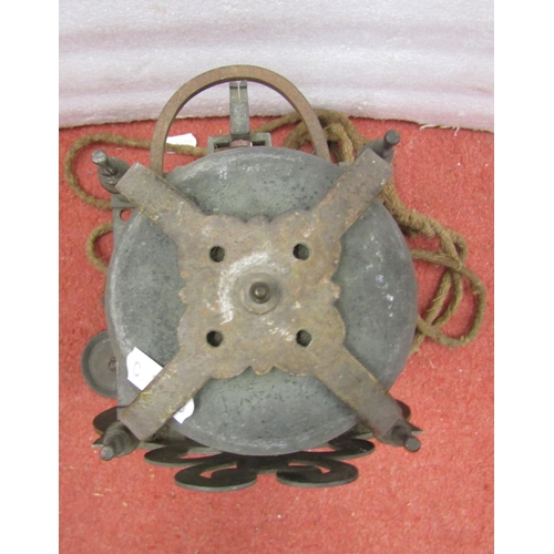 2723 - Antique lantern clock, with hook and spike fitting