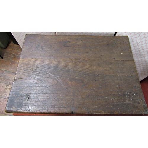 2675 - Small 17th/18th century oak and elm rectangular occasional table, 82cm long x 52cm deep x 63cm high