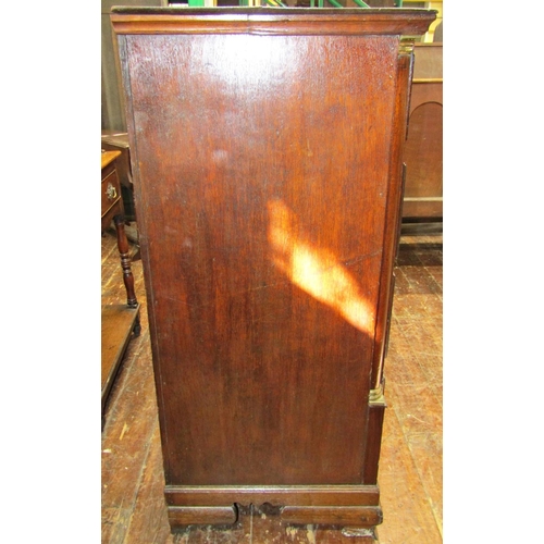 2694 - A substantial Georgian oak chest of three long and two short graduated drawers, with brass detail, 1... 