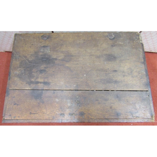 2729 - An early oak and iron bound strong box with carrying handles, 64cm wide x 43cm deep x 33cm high