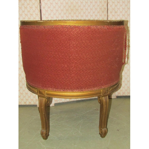 2356 - A small salon chair with gilt wood frame and upholstered seat