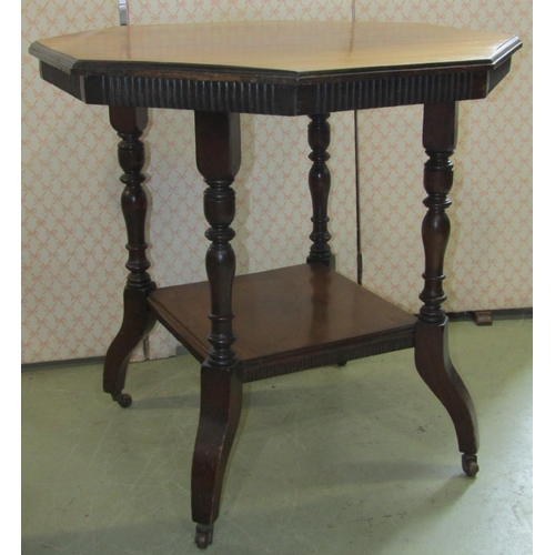 2385 - A Georgian mahogany square cut washstand with inlaid detail, a 19th century mahogany stool with upho... 