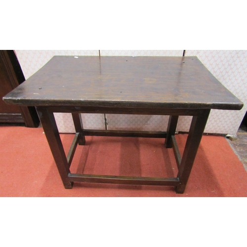 2776 - Antique oak occasional table on square cut supports, 84 x 55cm