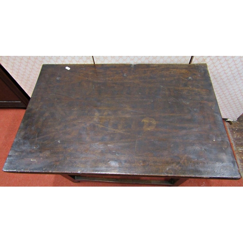 2776 - Antique oak occasional table on square cut supports, 84 x 55cm