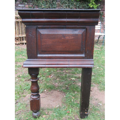 2717 - 17th century oak dresser base, incorporating three drawers with geometric block detail and panelled ... 