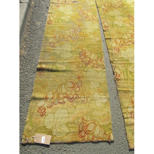 2512 - Two pieces of Art Nouveau stair runners in a floral pattern of red, ochre and olive-green tones (2)