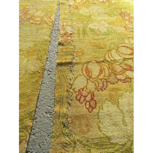 2512 - Two pieces of Art Nouveau stair runners in a floral pattern of red, ochre and olive-green tones (2)