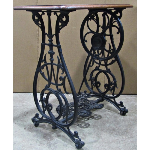 2178 - A refurbished Wilcox & Gibbs cast iron sewing machine base together with three further cast iron sew... 