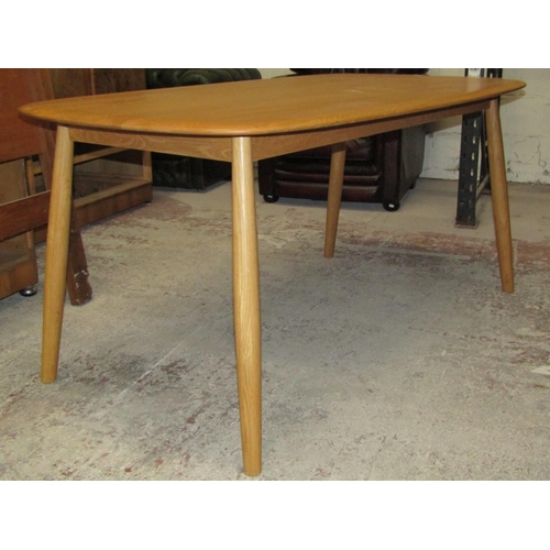 2600 - A contemporary millmont oak light wood kitchen table to seat six, 160cm x 90cm