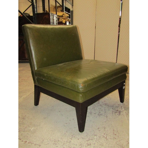 2601 - A side chair in green leather