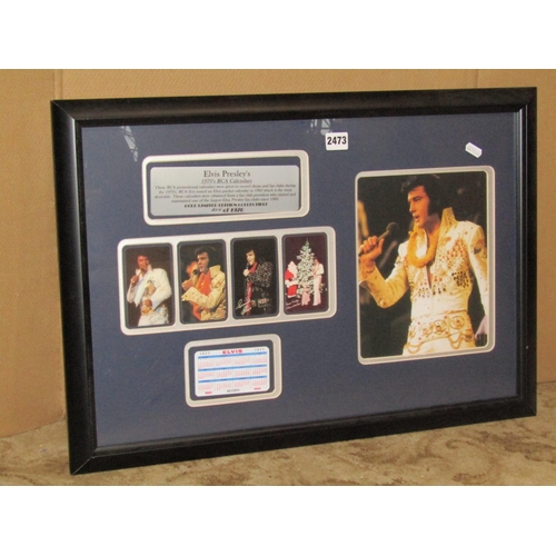 2473 - A framed and glazed 1970's Elvis RCA calendar