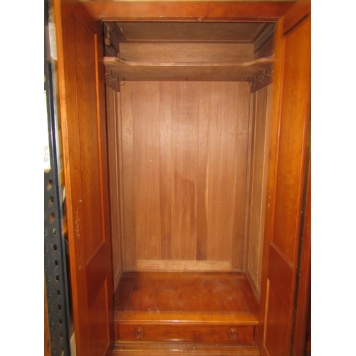 2627 - Antique fruitwood wardrobe enclosed by four fielded paneled doors (will flat-pack for ease of remova... 