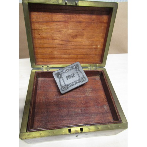 1656 - A show wood Brazilian tray with butterfly wing decoration, 52cm x 33cm, together with a wooden box w... 