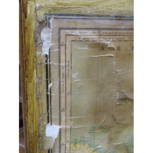 2207a - A vintage wooden framed four fold screen partially enclosing mirror plates one side with applied Bar... 