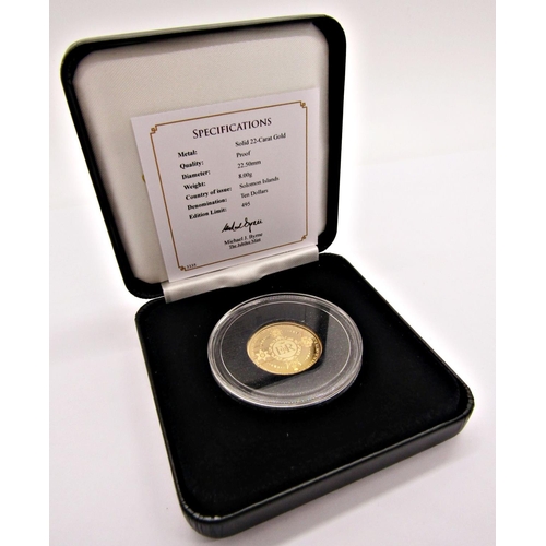 401 - Proof Solomon Islands $10 coin 2021 limited to 495, cased