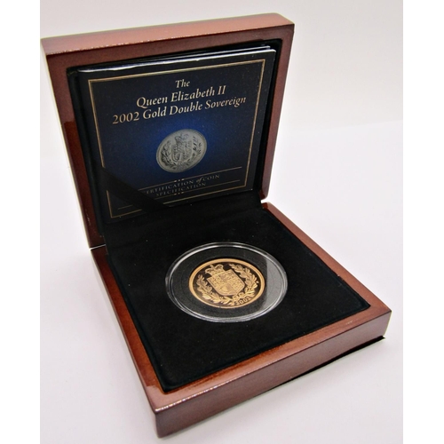 405 - Proof 2002 double sovereign Shield of Arms, cased