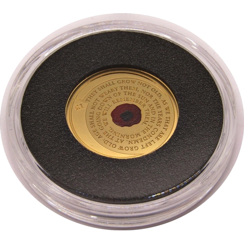 411 - Proof 2020 Remembrance Day £1 coin Alderney, cased