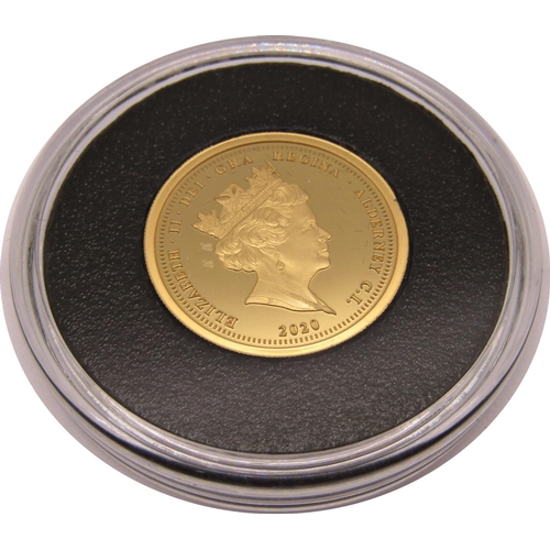 411 - Proof 2020 Remembrance Day £1 coin Alderney, cased