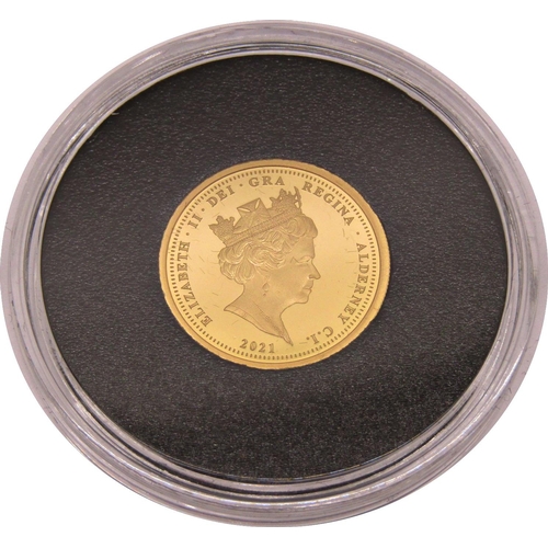 414 - Proof 2021 half sovereign RNLI, Alderney limited to 1,999, cased