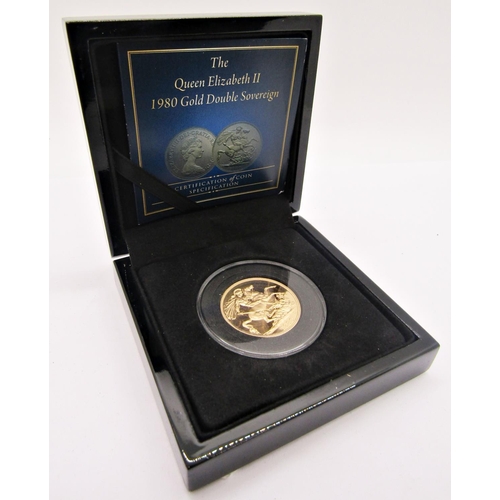 417 - Proof 1980 double sovereign, cased