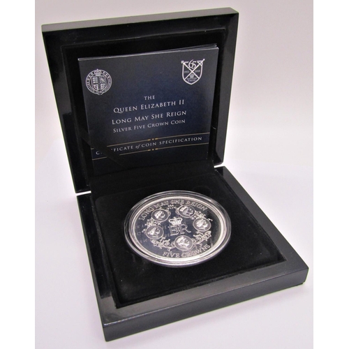 476 - Proof silver five crown coin 2018, Tristan da Cunha, 5oz cased