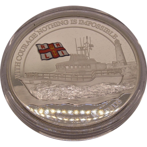 484 - Proof silver 2021 RNLI 5oz coin, Alderney, cased