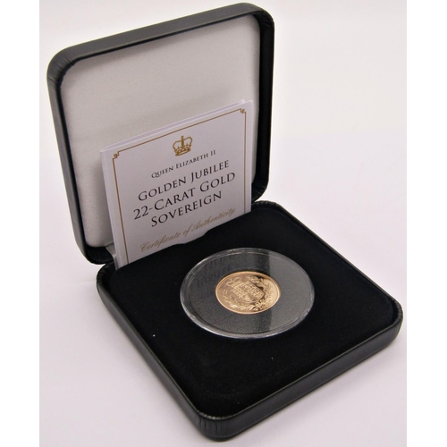 438 - Proof Golden Jubilee 2002 Sovereign, cased