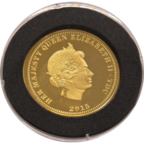 453 - Proof 4 x 9ct double crowns, Tristan da Cunha 2015, cased