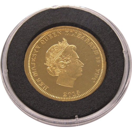 453 - Proof 4 x 9ct double crowns, Tristan da Cunha 2015, cased