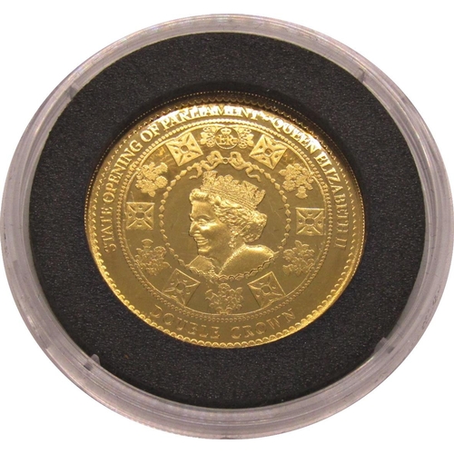 453 - Proof 4 x 9ct double crowns, Tristan da Cunha 2015, cased