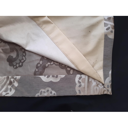 1572 - 2 pairs of good quality extra long curtains by Laura Ashley; fabric has silk like feel with pale mot... 