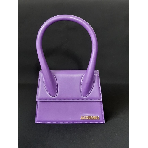 1620 - Jacquemus handbag 'Le Chiquito' in purple leather (current style, with tag) with interior pocket, ma... 