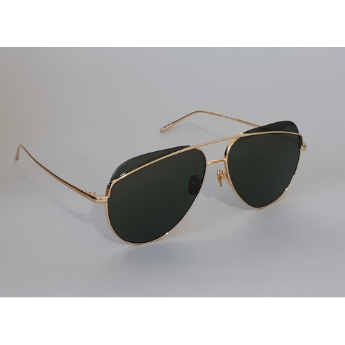 1621 - One pair of men's designer  sunglasses - Colt C2 Aviator by Linda Farrow (current style), with gold ... 