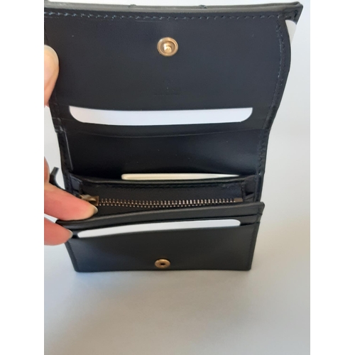 1624 - Marmont Card Case Wallet by Gucci (current style) in soft black leather with antique gold toned meta... 