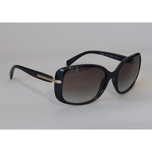 1622 - One pair ladies sunglasses by Prada, unused with original hard case, sealed cleaning cloth and card ... 