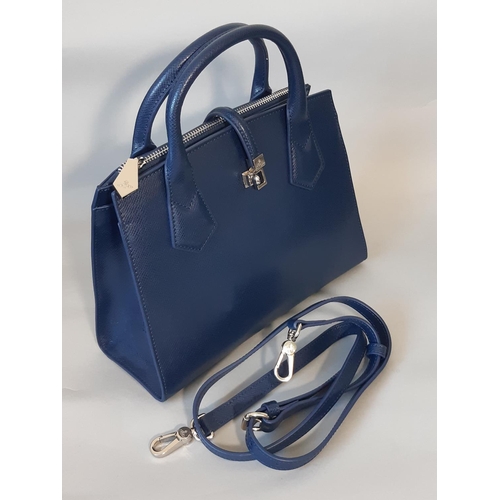 1619 - 'Sophia'  handbag in blue leather by Vivienne Westwood, unused with detachable shoulder strap, zippe... 