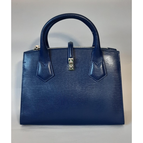 1619 - 'Sophia'  handbag in blue leather by Vivienne Westwood, unused with detachable shoulder strap, zippe... 