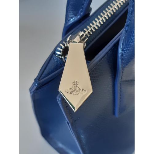 1619 - 'Sophia'  handbag in blue leather by Vivienne Westwood, unused with detachable shoulder strap, zippe... 