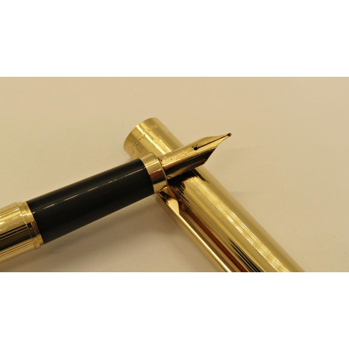 1553 - Sheaffer Fasion 270 gold plated fountain, rollerball and ballpoint pens and pencil set, boxed