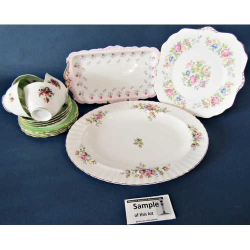 1014 - An early 19th century hand painted tea set with colourful hand painted floral panels, set with alter... 